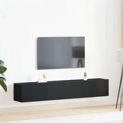 Set mobile TV 2 pcs Rovere Nero Legno multistrato 3333055