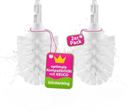 Set di spazzole per il water di toilette, 73 mm, set di spazzole per il water di toilette adatto per set di toilette Keuco, spazzola per il water di toilette con set di spazzole sostituibili, 2 pezzi, bianco