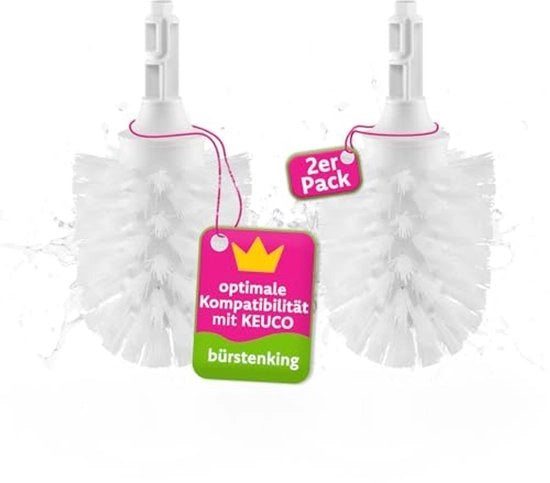 Set di spazzole per il water di toilette, 73 mm, set di spazzole per il water di toilette adatto per set di toilette Keuco, spazzola per il water di toilette con set di spazzole sostituibili, 2 pezzi, bianco