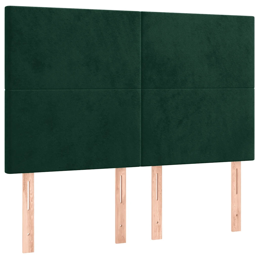 Testiera | Testata Verde Scuro 144x5x118/128 cm Velluto
