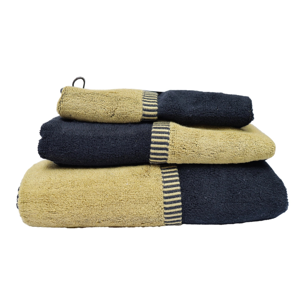 Sazaga, set di Asciugamani 100% Cotone set da 2 Reversibile, Nero