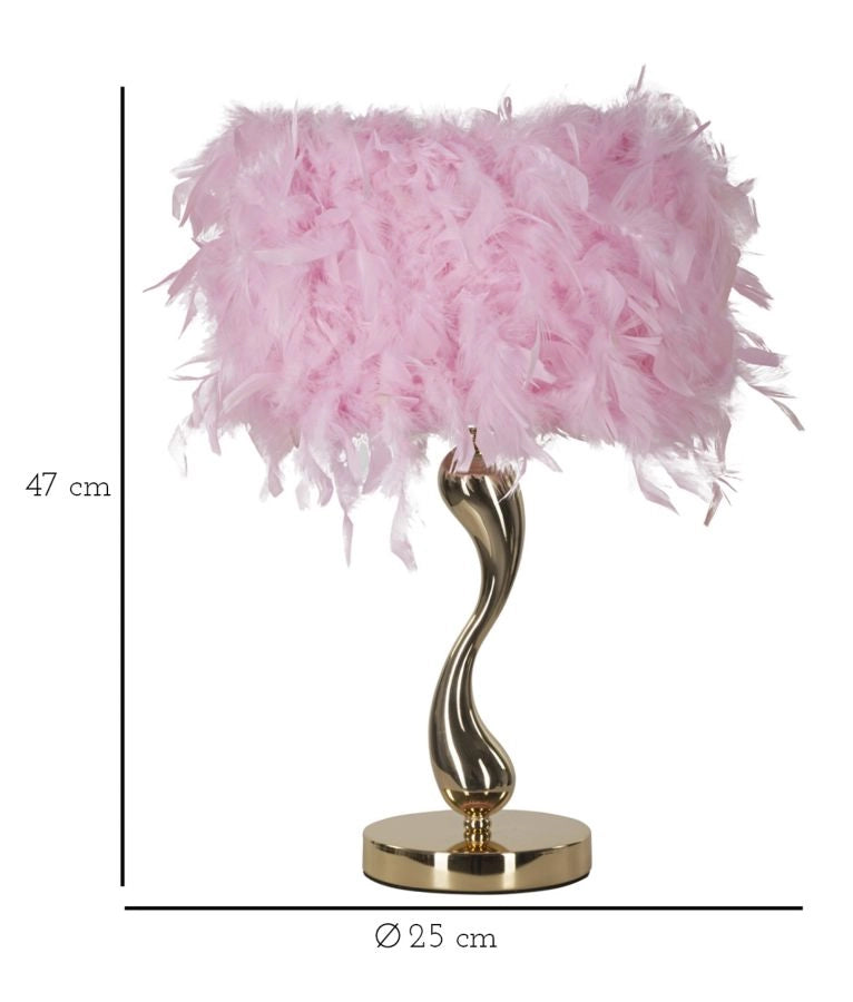 Lampada da Tavolo Cart Rosa Ø25x47 cm in Ferro e Plastica Rosa e Bianco