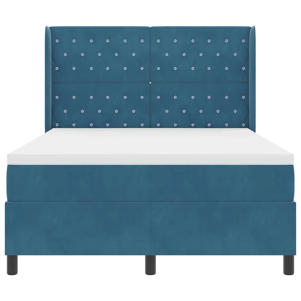 Letto a molle con strisce LED Blu 140 x 200 cm Velluto 3343818