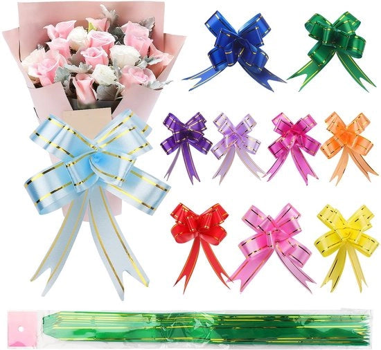 Trekstrikken per 400 Stuks - Lint per Abbellimenti di Regalo - 10 Colori - Trekstrikken Arcobaleno - Ideali per Festività - Facili da Utilizzare - Trekstrikken da Regalo