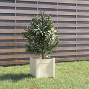 Fioriera da Giardino Bianca 31x31x31 cm Legno Massello di Pino 810524