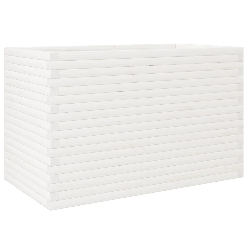 Fioriera rialzata per piante fiori patio giardino 110 x 60 x 68,5 cm legno di pino massiccio bianco 02_0037382