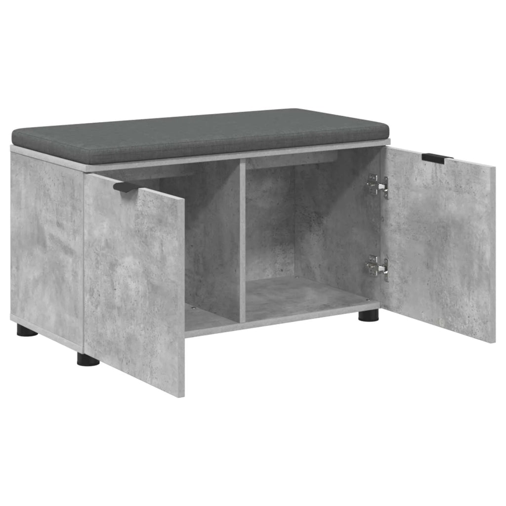 Panca per ingresso con cuscino-Sgabello-Panca da Corridoio Grigio cemento 80 x 46 x 46 cm