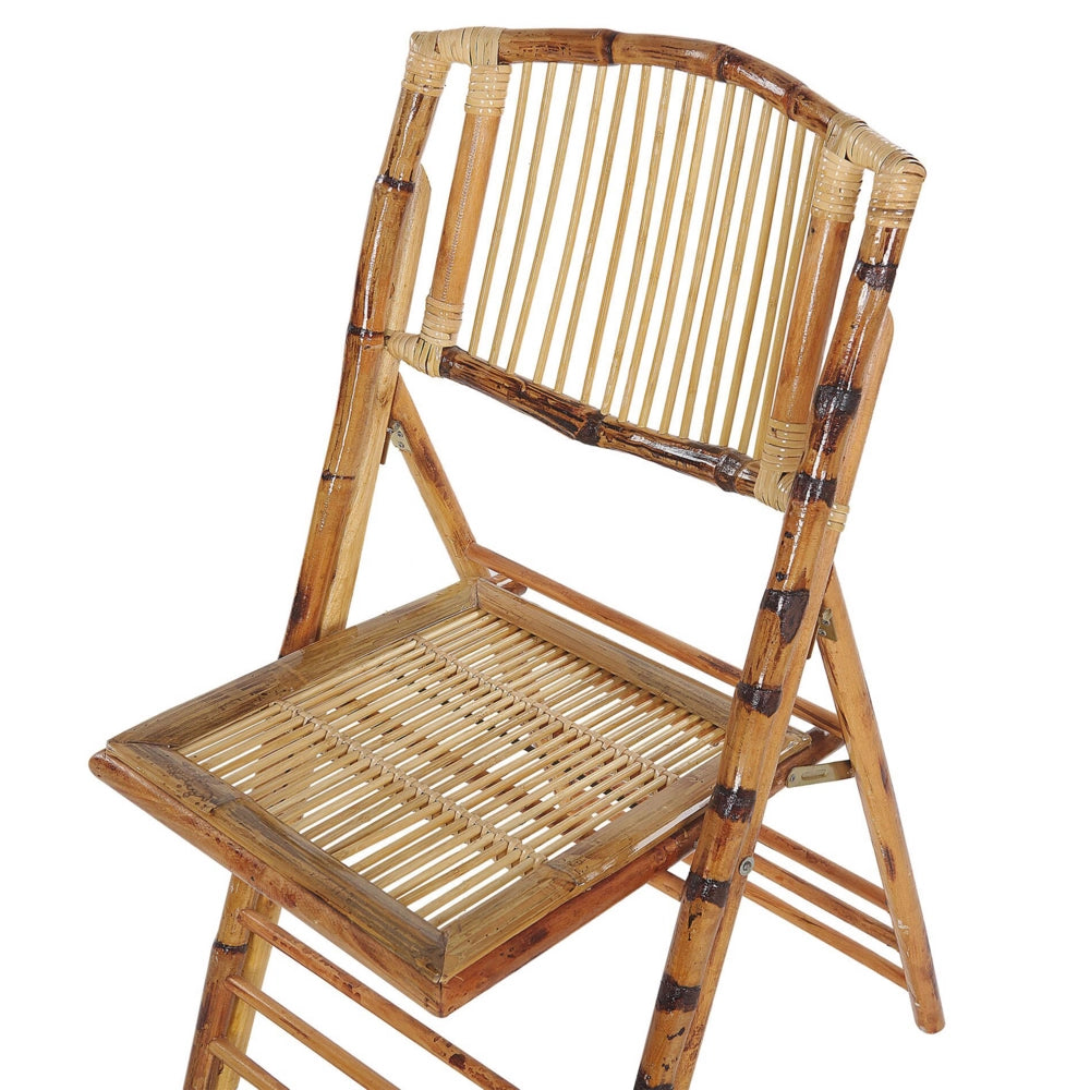 Set di 4 sedie pieghevoli in legno chiaro sedie da pranzo in rattan stile boho