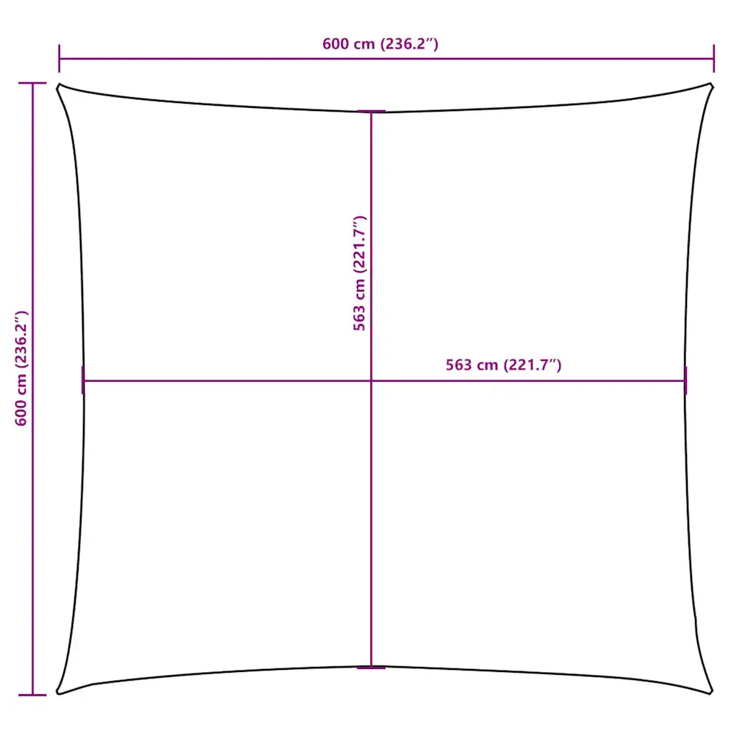 Parasole a Vela in Tela Oxford Quadrata 6x6 m Giallo 135582