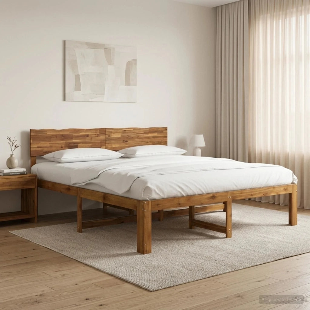 Letto matrimoniale con testiera ROSTOCK Naturale 180 x 200 cm 3405435