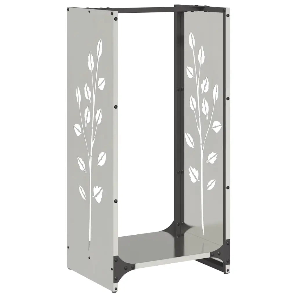 Rastrelliera per Legna da Ardere 40x30x80 cm in Acciaio Inox 864223