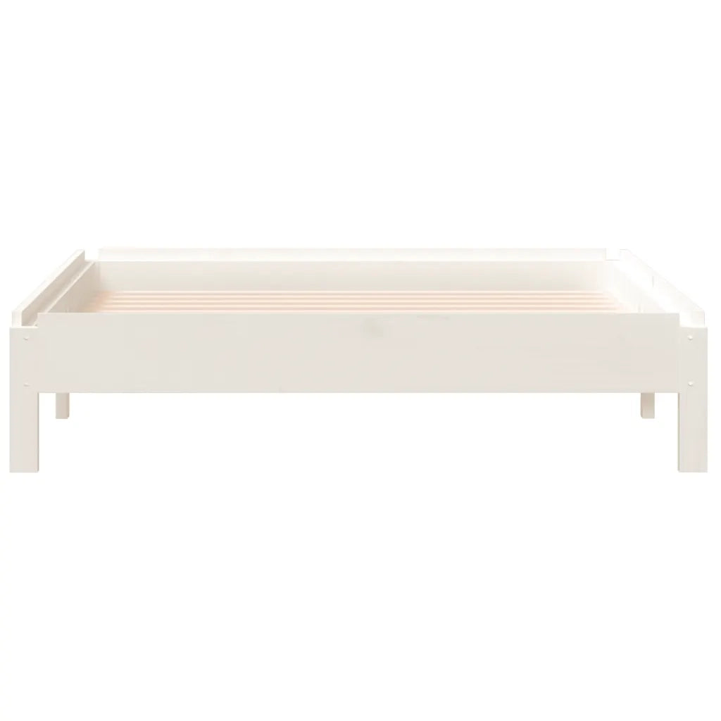Letto singolo | Letto per adulti | Letto Impilabile Bianco 90x190 cm in Legno Massello di Pino