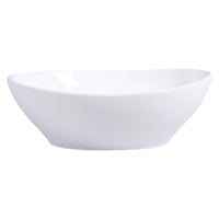 Lavabo ovale in ceramica con set di tubo di scarico-Lavandino di forma ovale 41x34x14cm Bianco