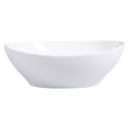 Lavabo ovale in ceramica con set di tubo di scarico-Lavandino di forma ovale 41x34x14cm Bianco