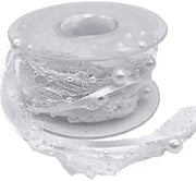Laccio decorativo con perle artificiali - 5,5 Yard (16,4ft) - Laccio decorativo
