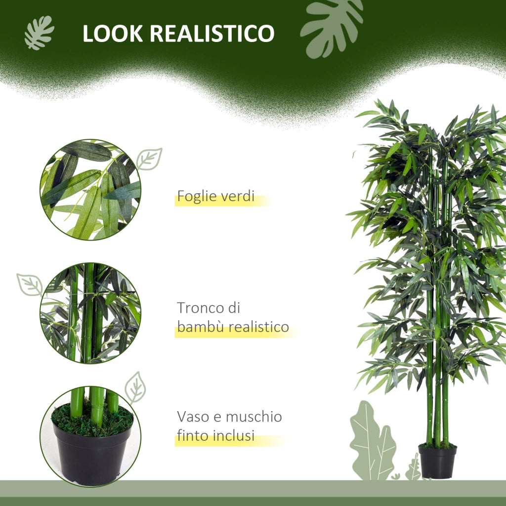 Pianta di Bamb¨´ Artificiale in Vaso da 180cm per Interni ed Esterni