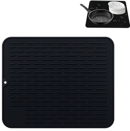 Asciugamano per piatti 40 x 30 cm - Resistente al calore - Antiscivolo - Silicone - Asciugamano per piatti - Asciugamano per forno con profonde scanalature