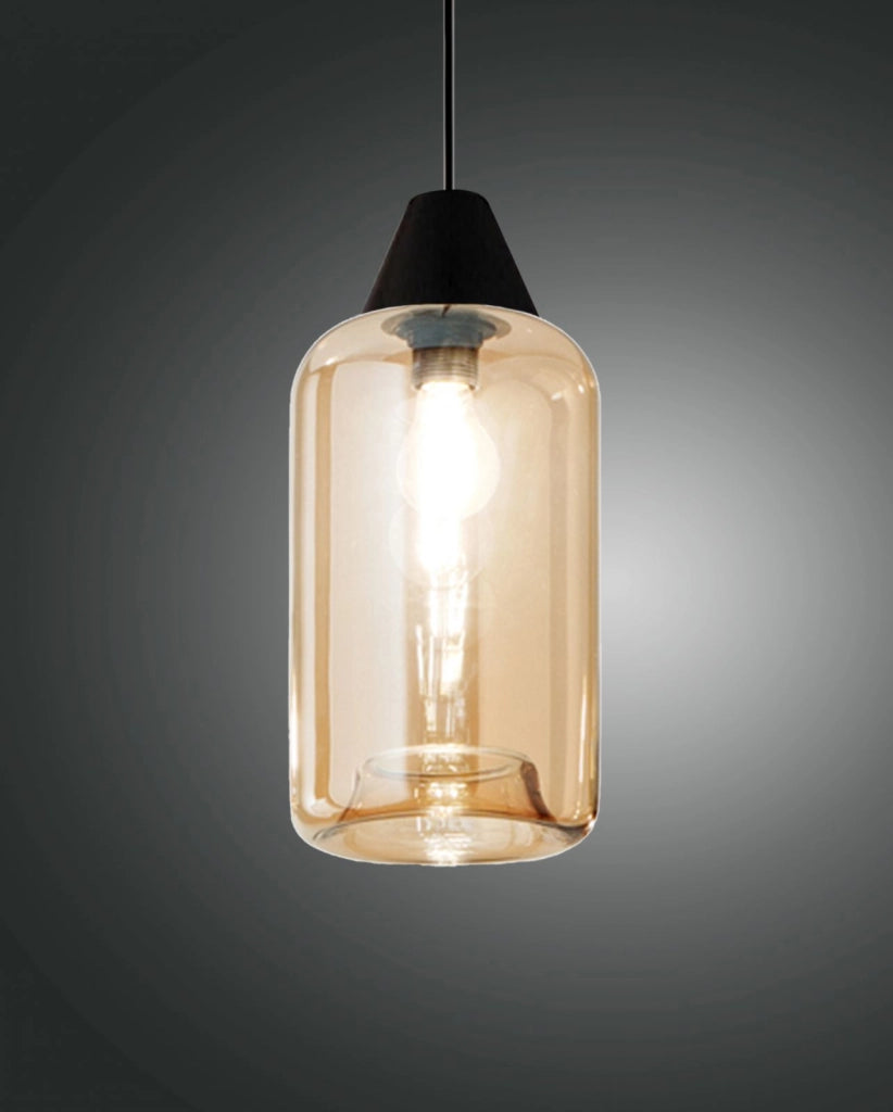 EDISON 3491-59-125 VETRO AMBRA PICCOLO COMPLETO DI CAVO X KIT LUCI d.13,5x23cm