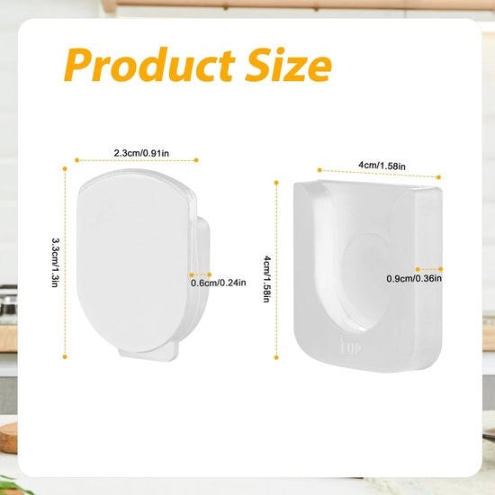 Hanger Opificio Magnetico Serie - Montaggio alla Parete Comando a Distanza - 6-Pack - Adesivo e Magnetico - Bianco
