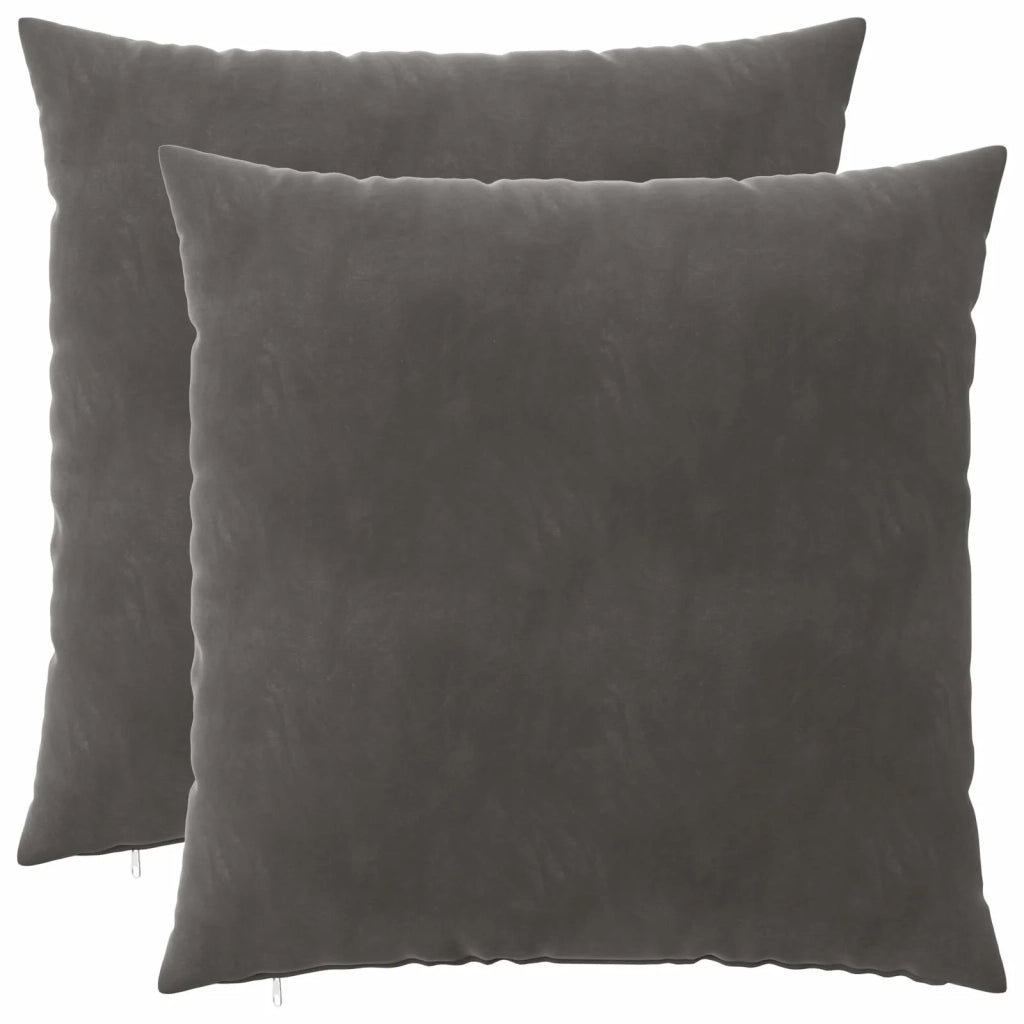 Cuscino con cuscino HEERLEN 2 pz Grigio Scuro Velluto 928189