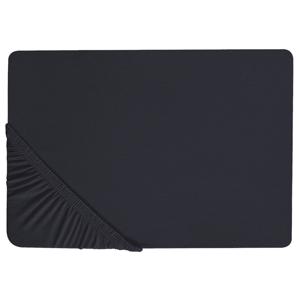 Lenzuolo con angoli cotone nero 90 x 200 cm con bordi elastici modello classico a tinta unita camera da letto classica