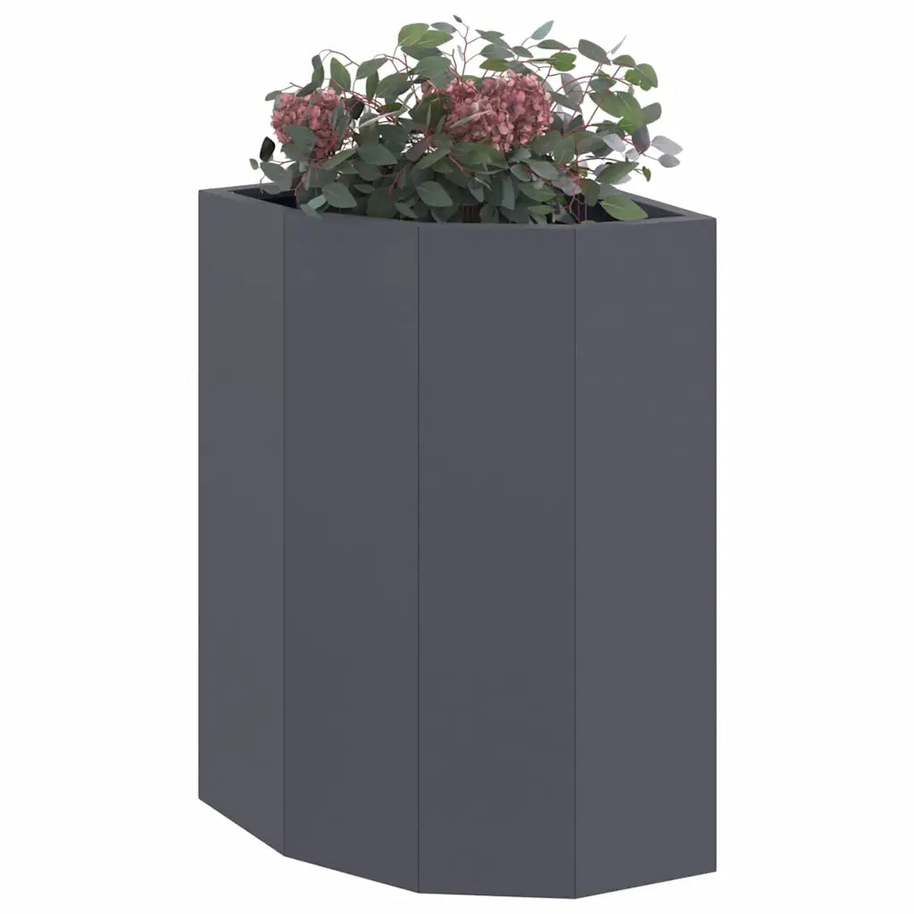 Fioriere | Cassetta per fiori | Vaso d'angolo Antracite 30 x 30 x 50 cm Acciaio