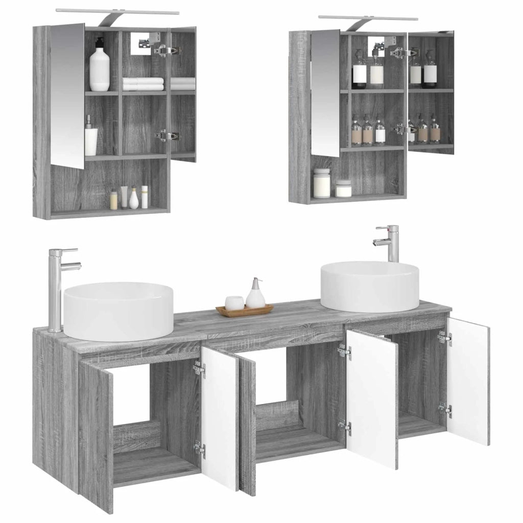 Set di Armadi da Bagno 5 pcs Sonoma grigio Legno ingegnerizzato 3406564