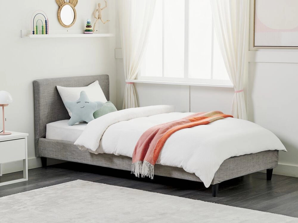 Fodera per telaio letto in velluto grigio chiaro 90 x 200 cm Sfoderabile Lavabile stile retrò