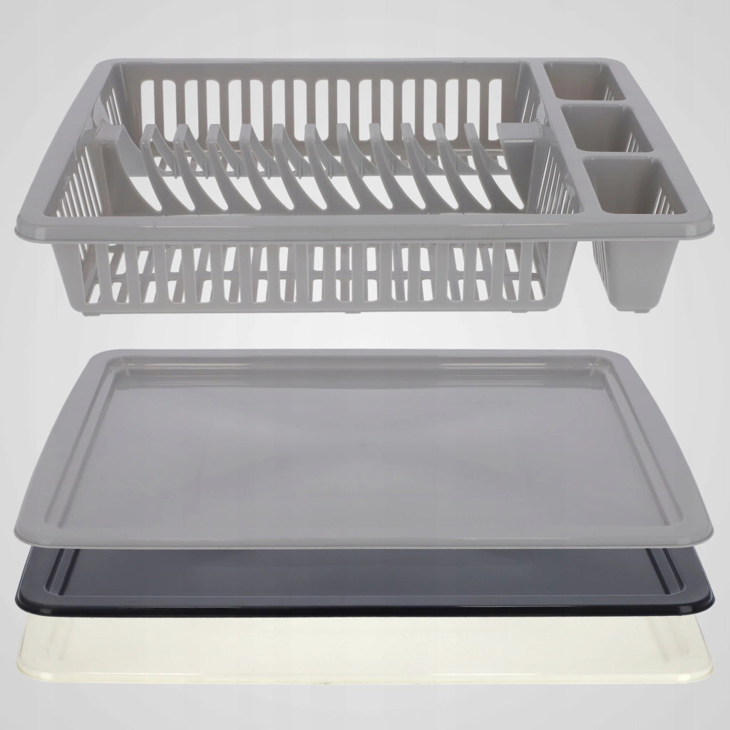 Scolapiatti KADAX per posate, grande vassoio in plastica autoportante da 46 cm