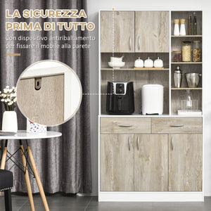 Mobile da Cucina Credenza  con Ante Cassetti e Vani Apeti 100x39x180 cm