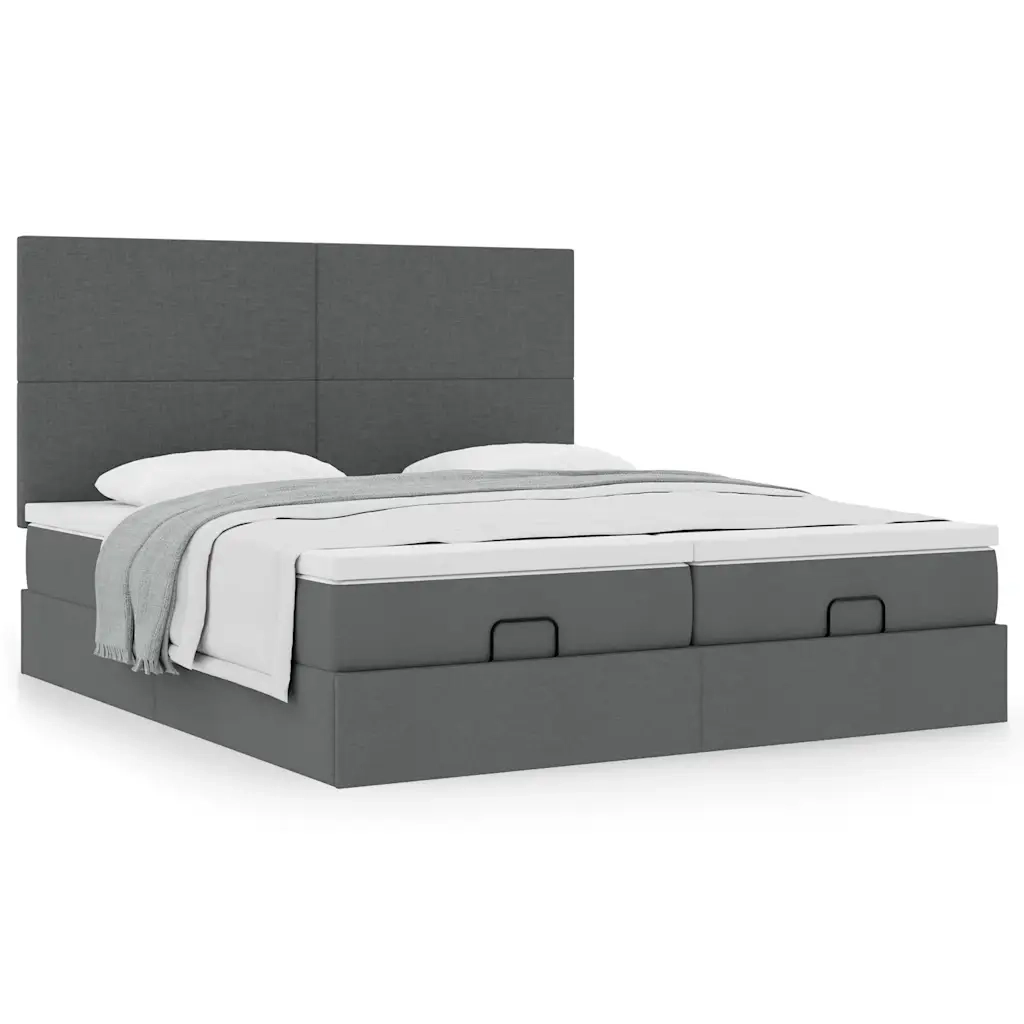 Struttura Letto Pouf con Materassi 200x200 cm in Tessuto 3313679