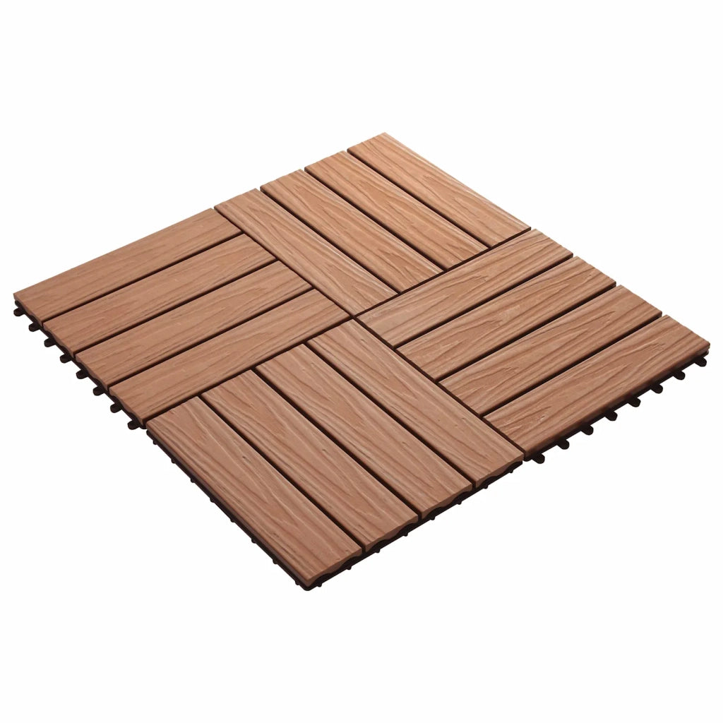 Piastrella per Decking 11 pz Marrone Chiaro 30 x 30 cm WPC CFW7708378
