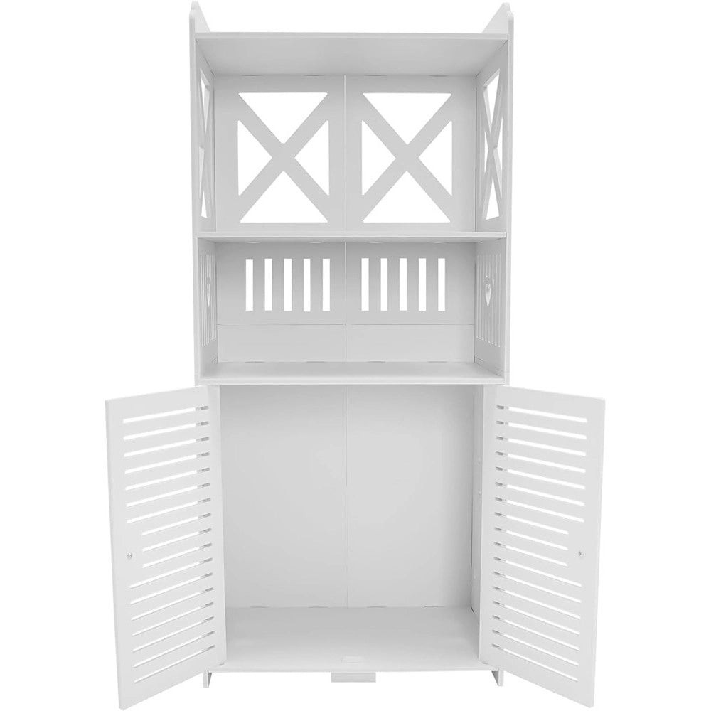 Trade Shop - Armadietto Da Bagno Multiuso Con Porta Scaffali Soggiorno Camera Cucina 40 X 25 X 90 Cm -
