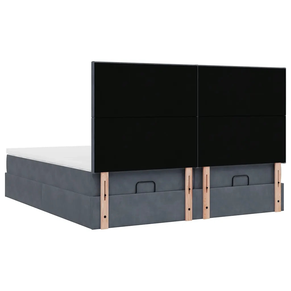Struttura Letto Pouf con Materassi 160x200 cm in Velluto 3314598