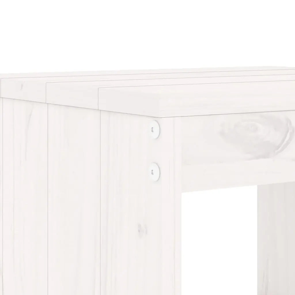 Set Bar da Giardino 3 pz Bianco in Legno Massello di Pino