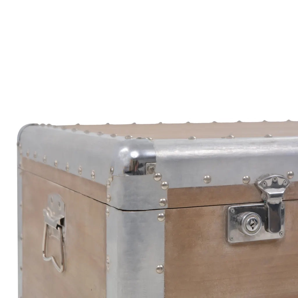 Baule Portaoggetti in Massello di Abete 91x52x40cm Marrone CFW2392087