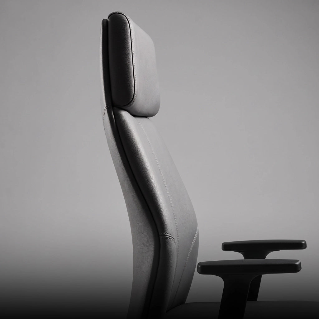 Sylicon - Sedia Da Ufficio Ergonomica 50x130x70 cm Poltrona Direzionale Comoda con Ruote Girevoli in Similpelle Grigia