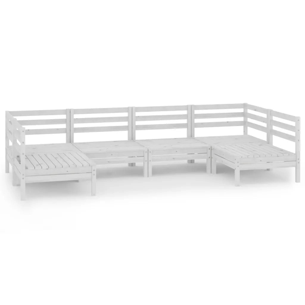 Set Salotto da Giardino 6 pz in Legno Massello di Pino Bianco 3083395