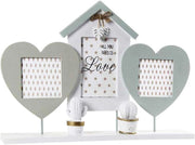 PORTAFOTO DA TAVOLO MULTIPLO | CORNICE FOTO 3 POSTI IN LEGNO | PORTAFOTO SHABBY