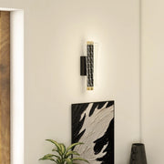 Set di 2 applique a LED moderne nere con design a griglia