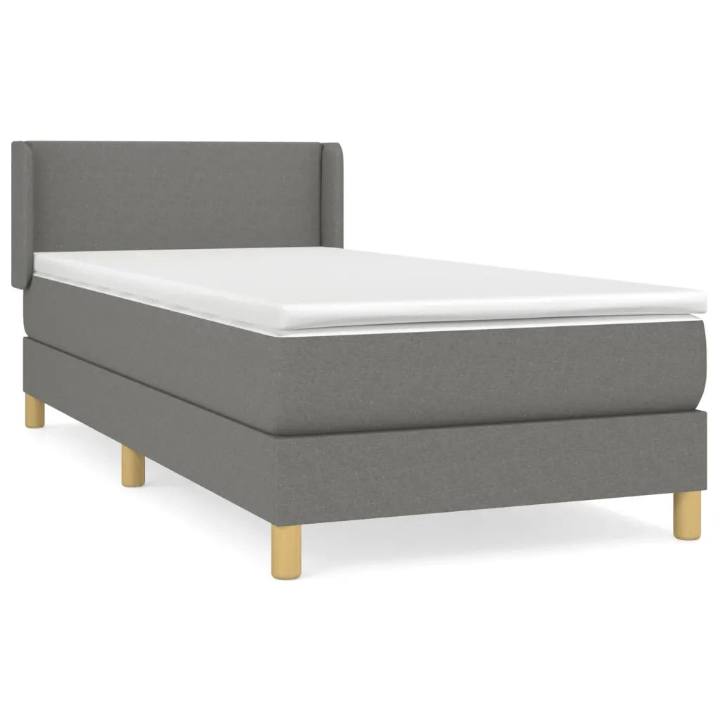Giroletto a Molle con Materasso-Struttura Letto Grigio Scuro 80x200 cm Tessuto 614276