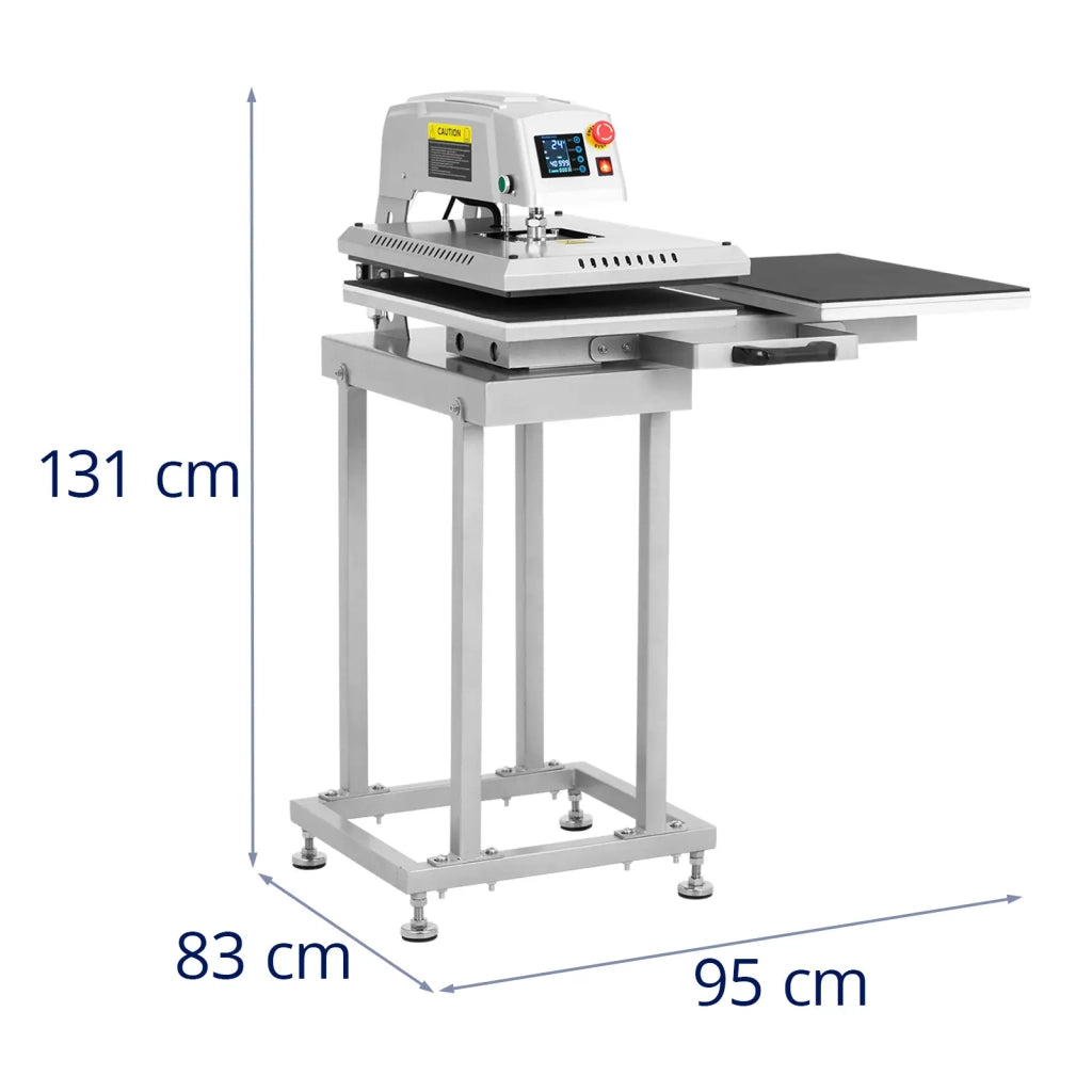 Pressa termica pneumatica doppia 40 x 60 cm con base in acciaio al carbonio argento metallizzato 14_0009776