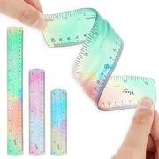 Set di linee flessibili - 30 cm, 20 cm, 15 cm - trasparente - doppia scala - morbido - colorato - articoli da ufficio - articoli scolastici - articoli per ufficio domestico