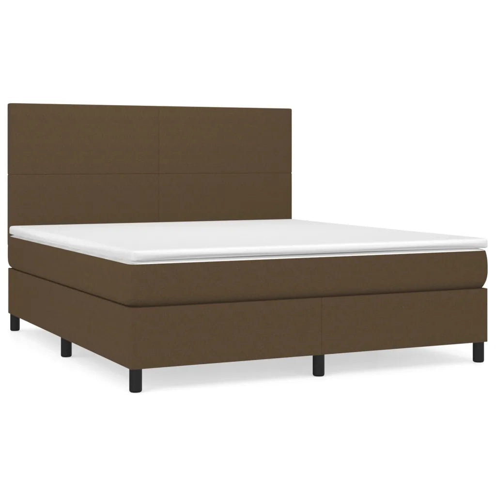 Giroletto a Molle con Materasso Marrone Scuro 160x200cm Tessuto 3141628