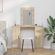 Toeletta con luci LED in rovere di Sonoma, 102x33x135 cm