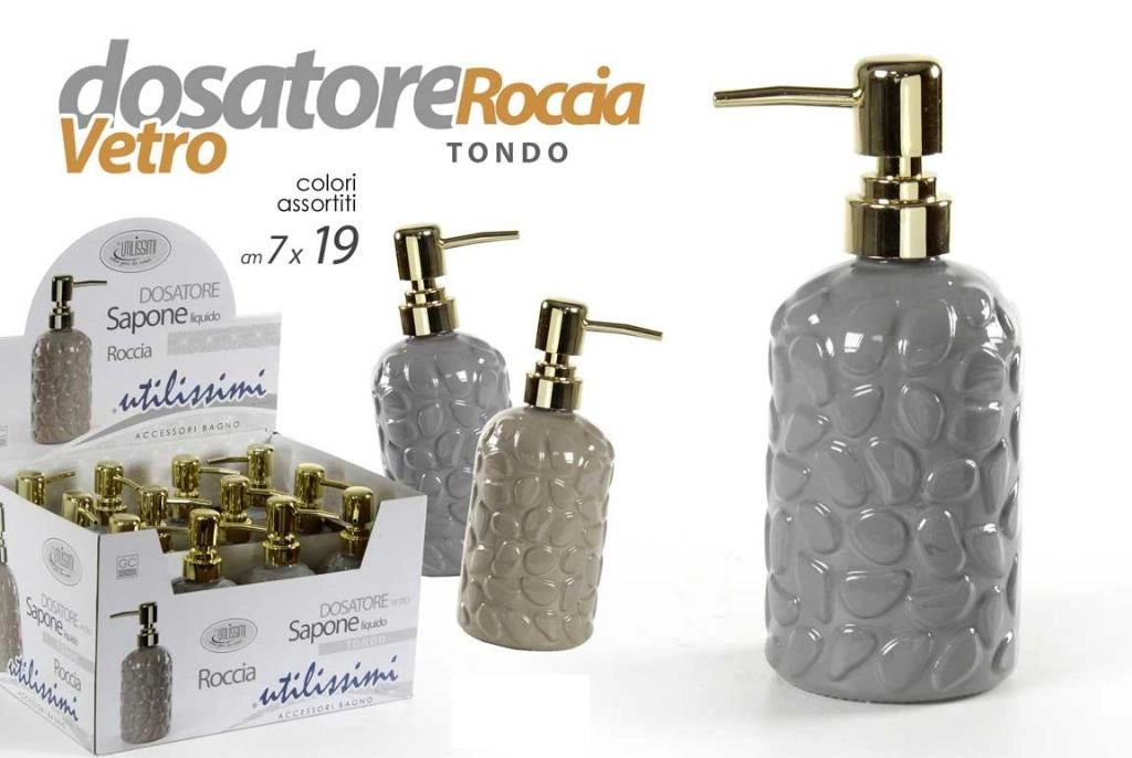 Dispenser portasapone sapone liquido in ceramica roccia Vari Colori