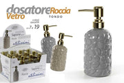 Dispenser portasapone sapone liquido in ceramica roccia Vari Colori