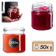 KADAX 50 barattoli da 200 ml per miele, marmellata, conserve, vetro Fi 66