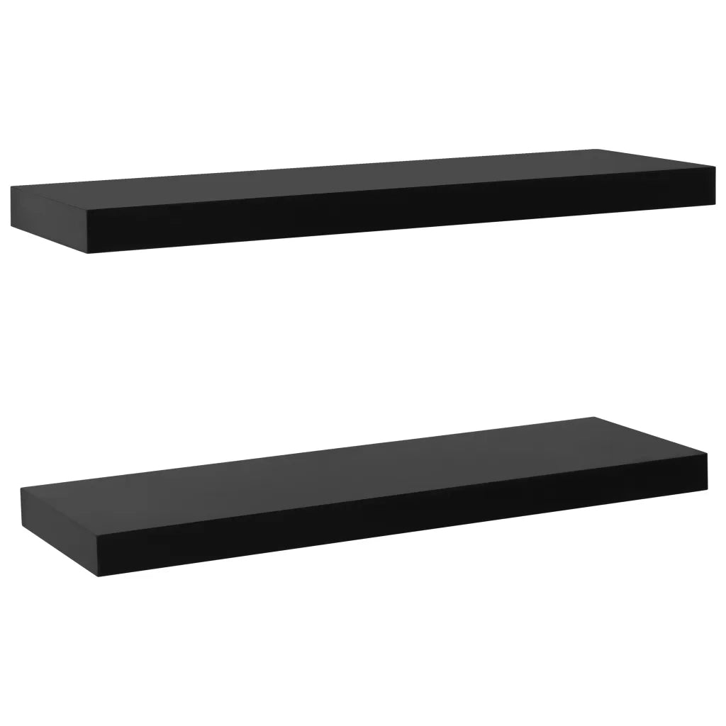 Mensole a Muro Galleggianti 2 pz Nere 80x20x3,8 cm cod mxl 63782