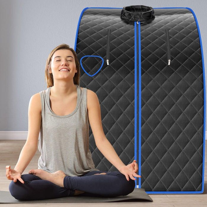 Sauna a vapore portatile timer e temperatura regolabili, Sauna pieghevole 3 L con telecomando Nero-Massaggiatori